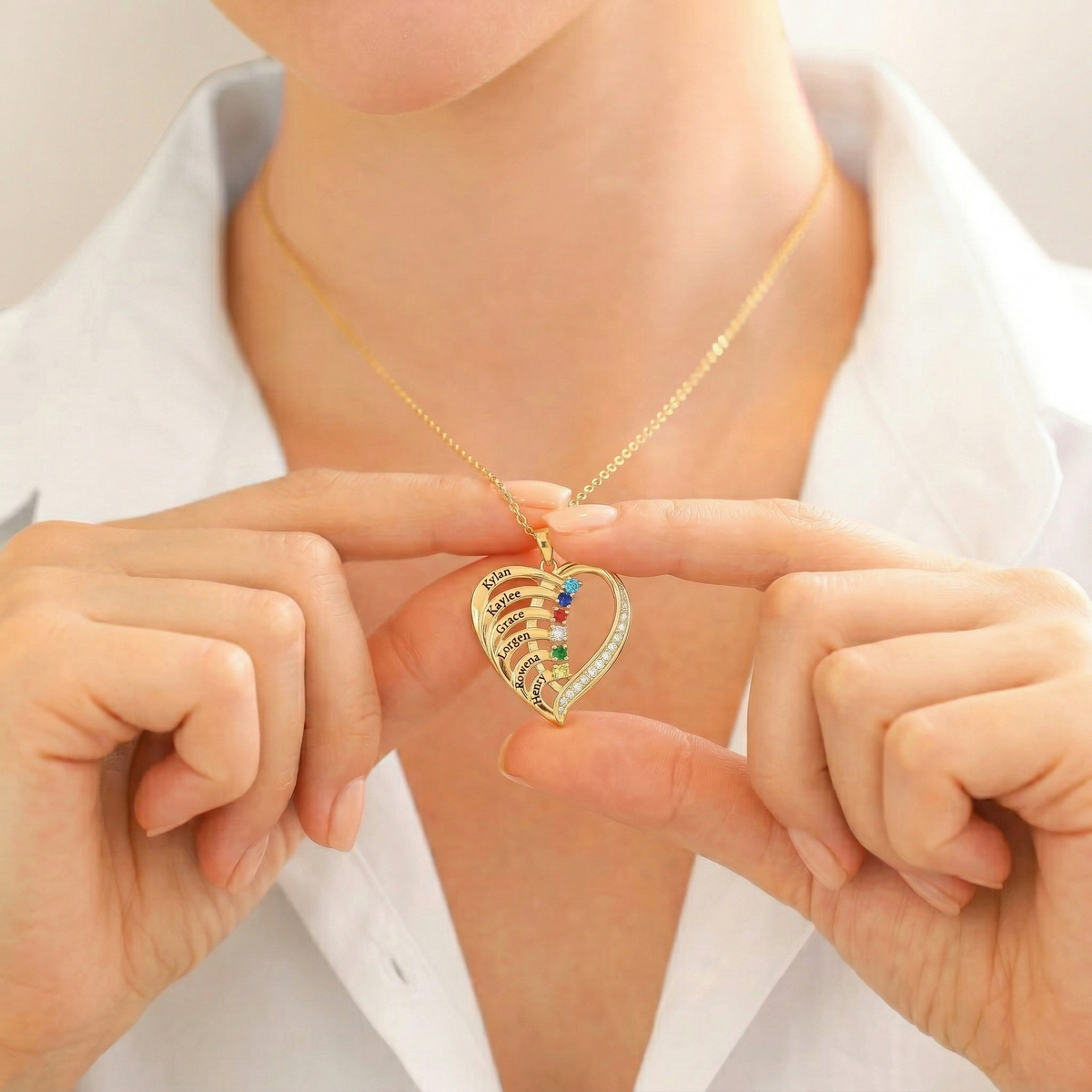 "Our Family's Heart" - Customized Heart Necklace