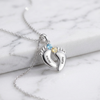"Our Little Footprints" - Custom Name Baby Feet Necklace
