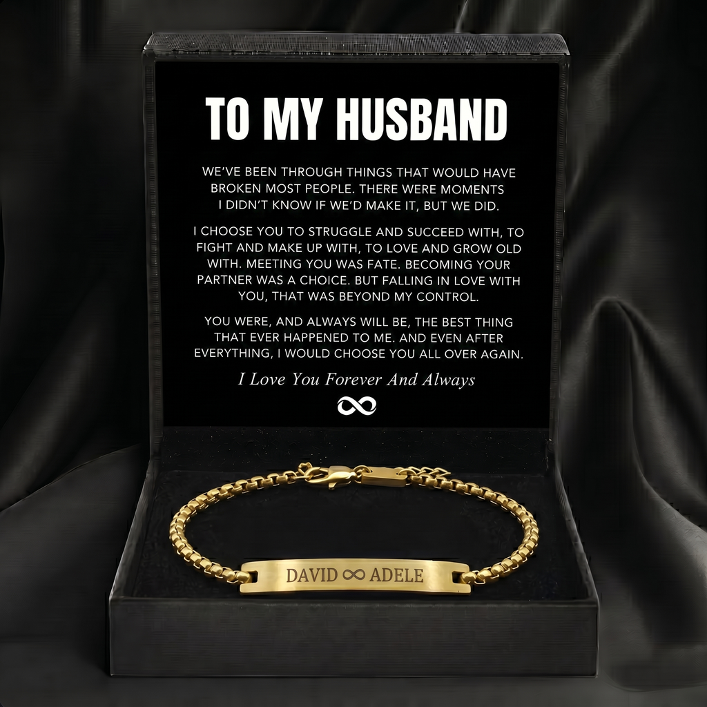 "To My Husband" - Personalized Stainless Steel Bracelet