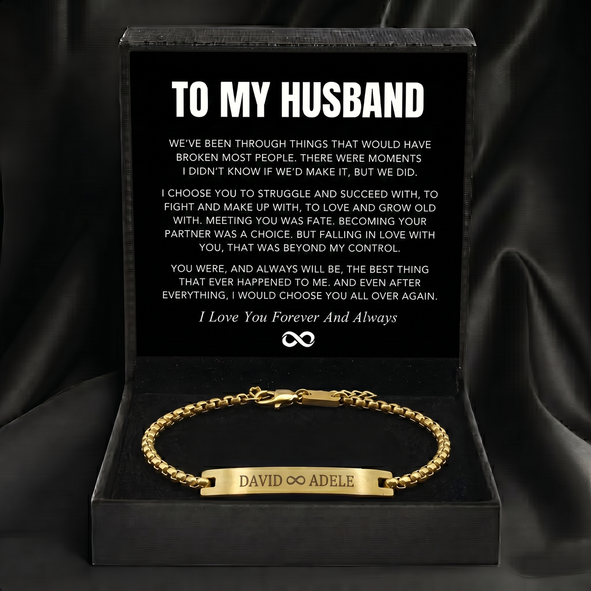 "To My Husband" - Personalized Stainless Steel Bracelet