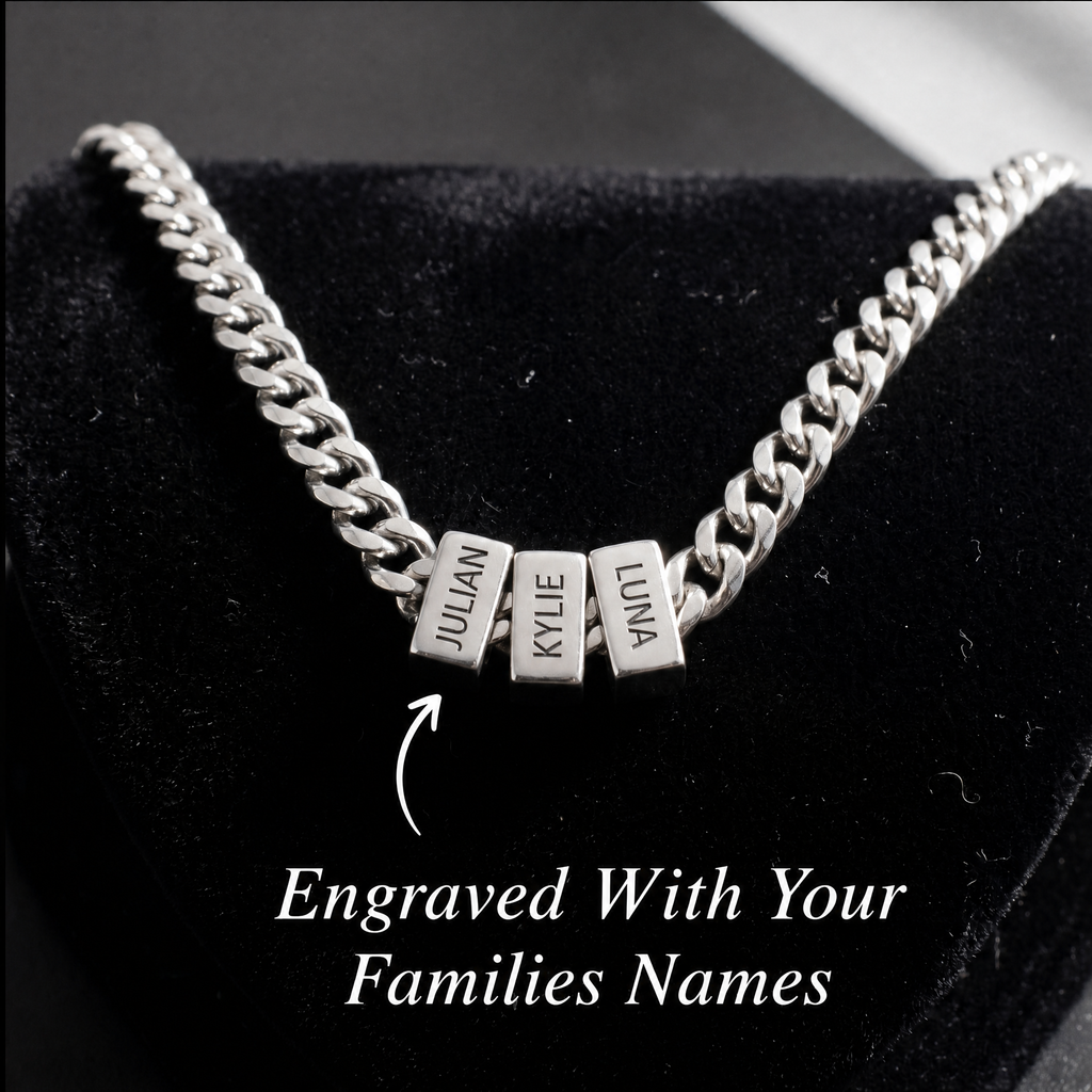 Engraved Family Name Cuban Chain