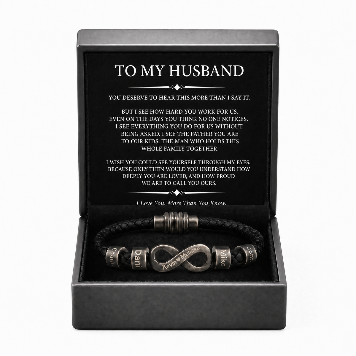 Infinity Name Bracelet - For the Man Who Holds Us Together
