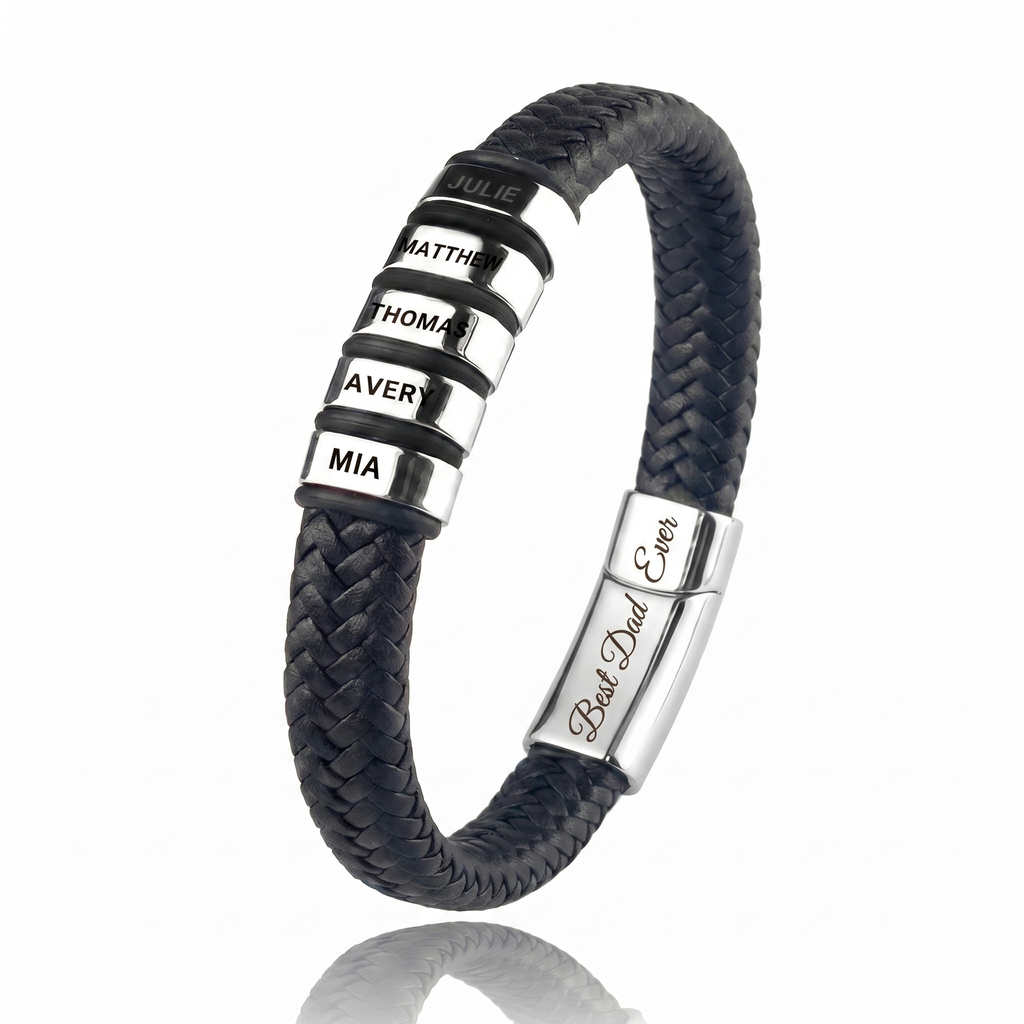 Family Forever - Personalized Leather Style Bracelet Set