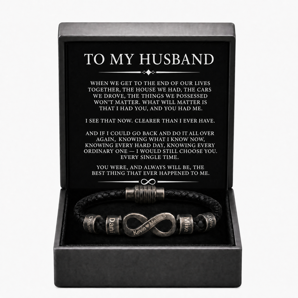 Infinity Name Bracelet - For the Man Who Holds Us Together