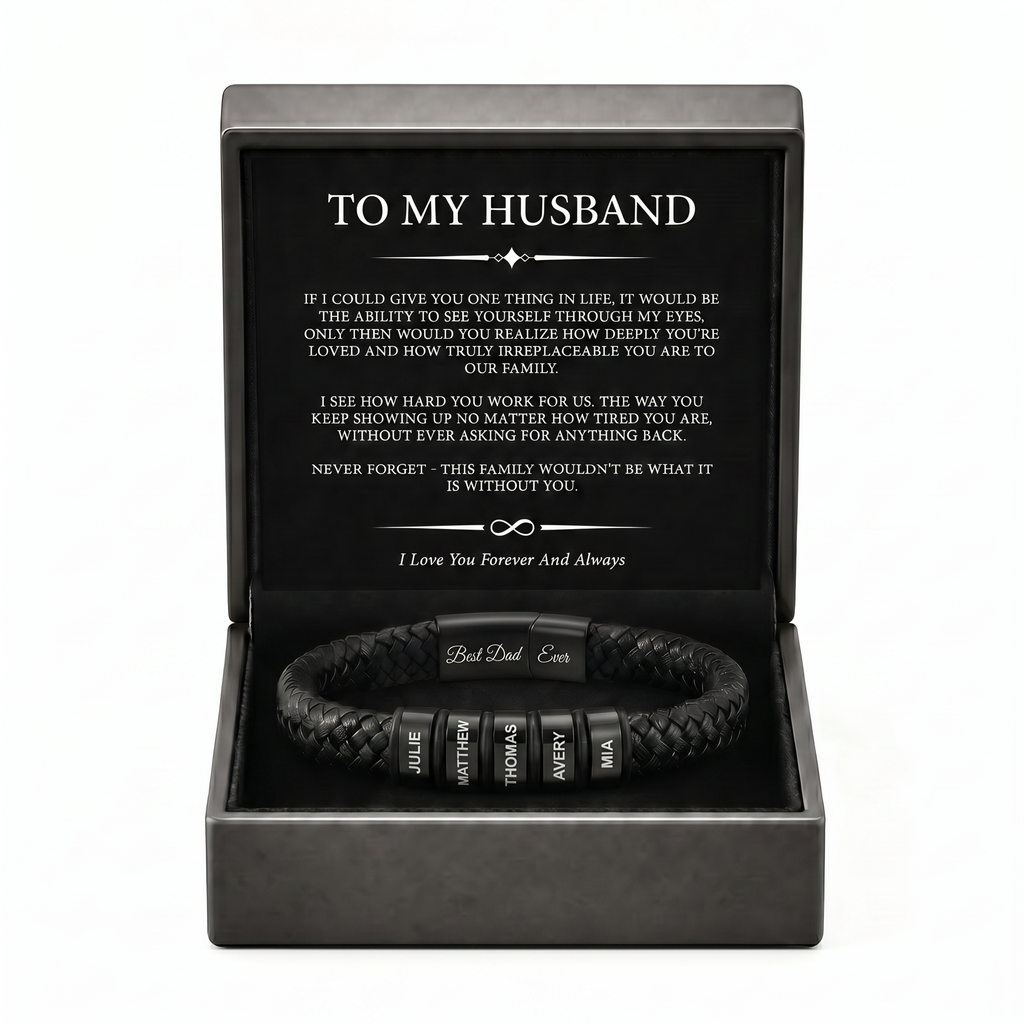 Family Forever - Personalized Leather Style Bracelet Set