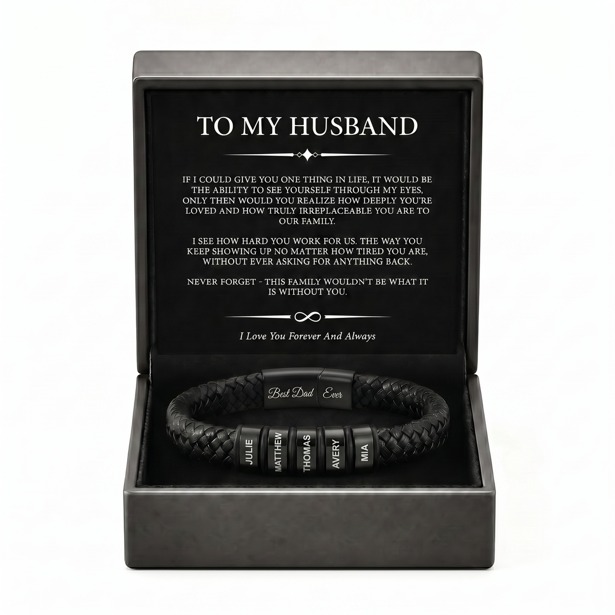 Family Forever - Personalized Leather Style Bracelet Set