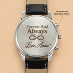 To My Husband - Personalized Leather Strap Watch
