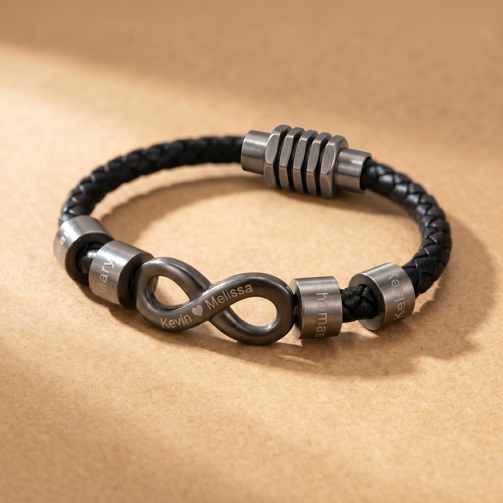 Pulsera Infinito con Nombres, Para el Hombre que Nos Mantiene Unidos