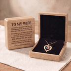 Forever Yours - Birthstone Heart Necklace & Engraved Walnut Box