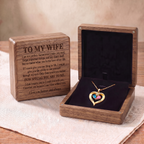 Forever Yours - Birthstone Heart Necklace & Engraved Walnut Box