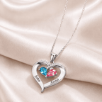 To My Wife – Birthstone Heart Necklace