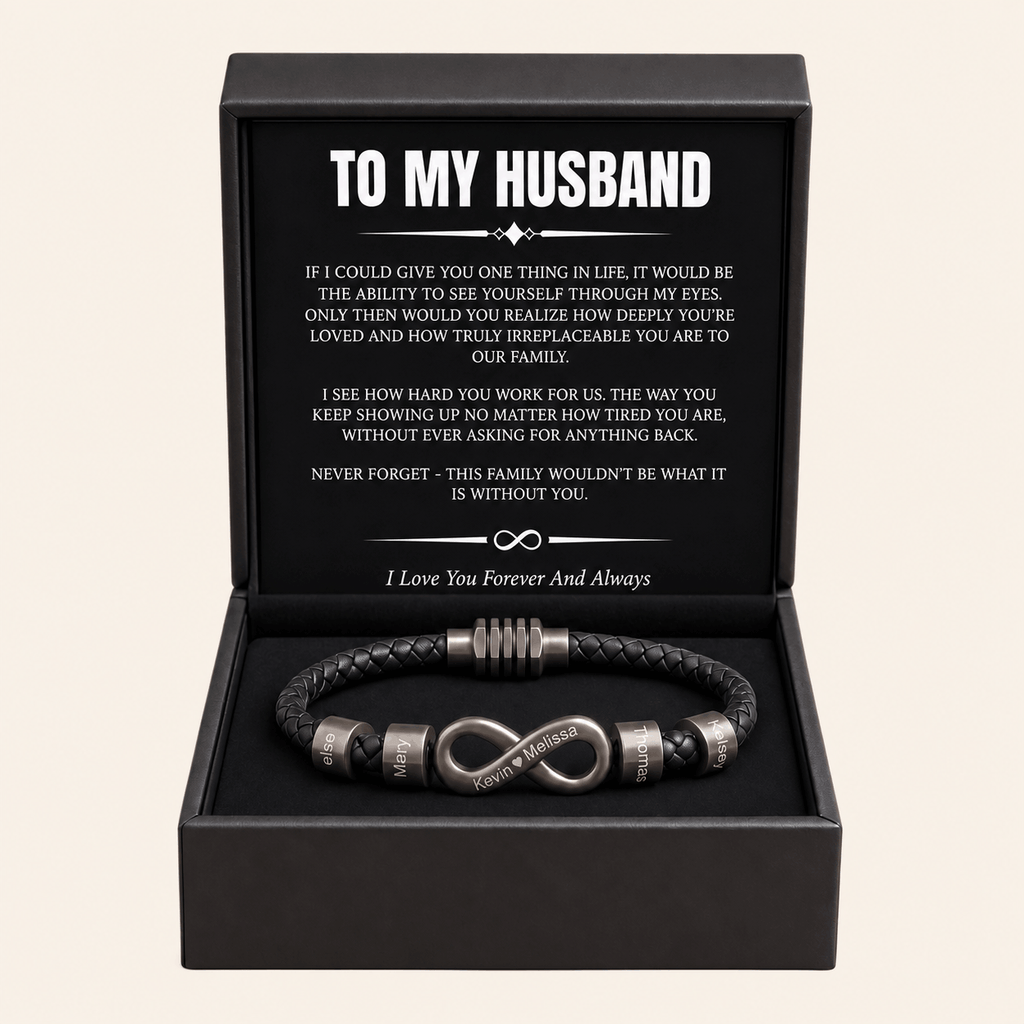 Infinity Name Bracelet - For the Man Who Holds Us Together