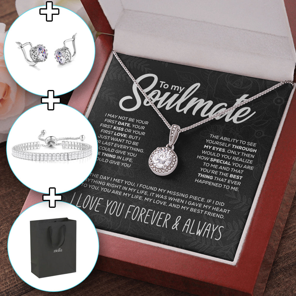To My Soulmate - "My Life, Love & Best Friend" Sparkling Pendant